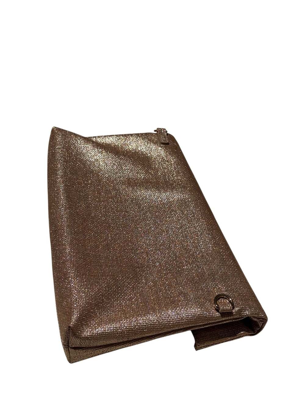 ALDO Gold Metallic Textured Tote Bag with Sculptural Handles NWOT - Picture 9 of 14